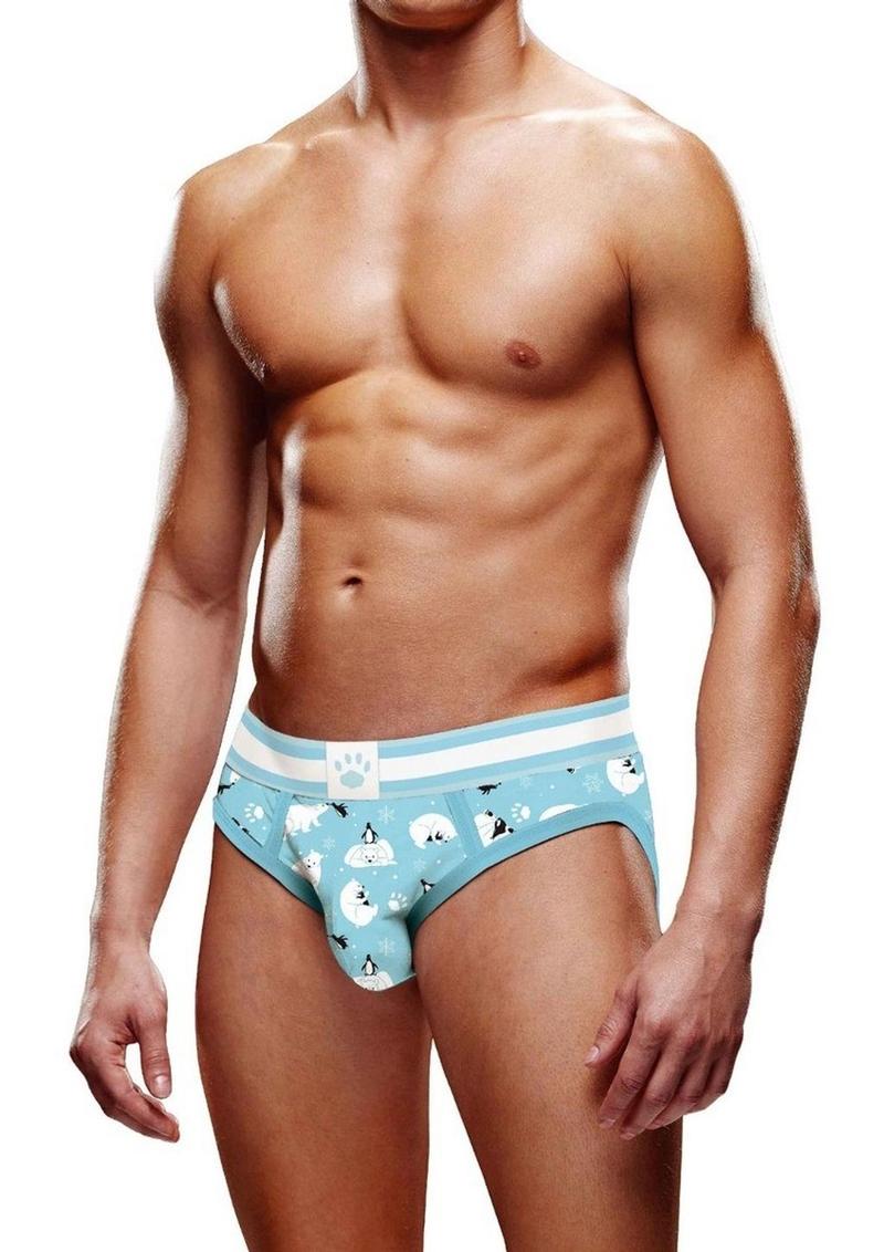 Load image into Gallery viewer, Prowler Winter Animals Brief - Blue/White - XLarge
