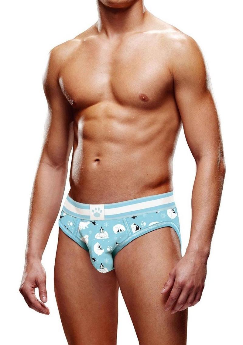 Load image into Gallery viewer, Prowler Winter Animals Open Brief - Blue/White - XSmall
