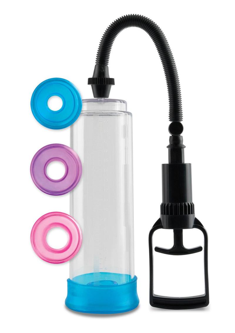 Load image into Gallery viewer, Pump Worx Cock Trainer Pump System with 3 Sleeves - Clear

