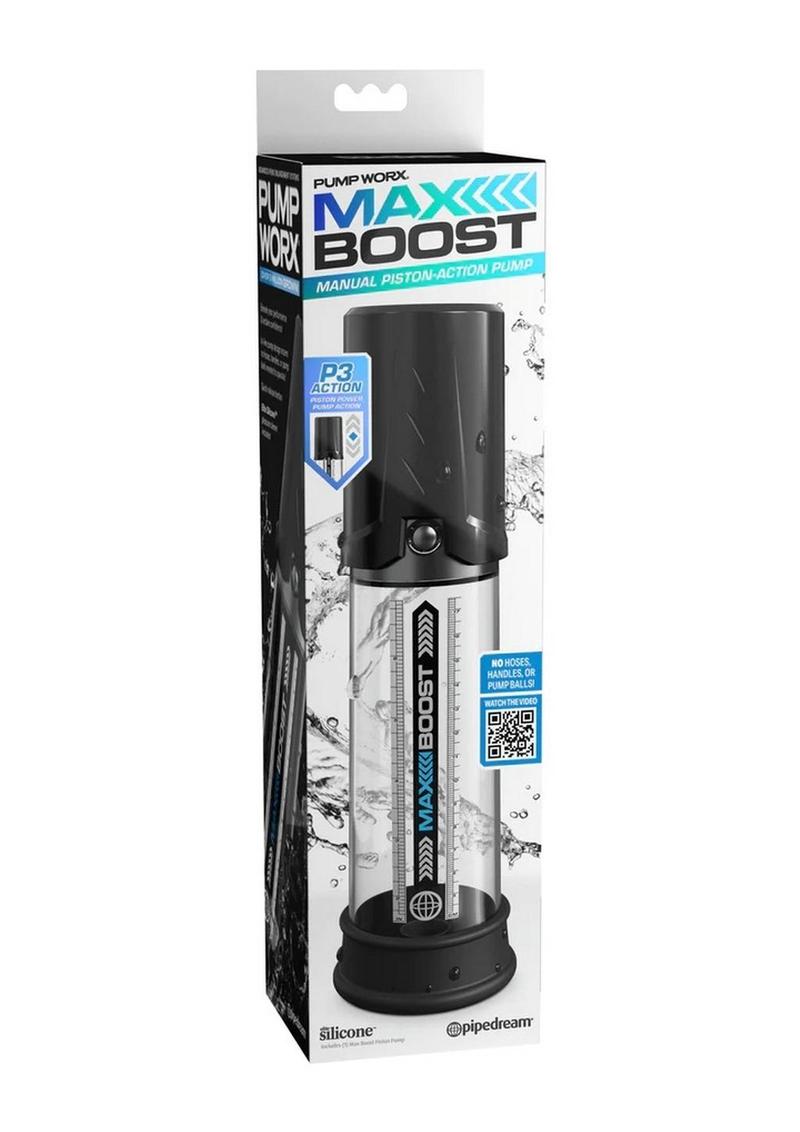 Load image into Gallery viewer, Pump Worx Max Boost Penis Pump - Black/Clear
