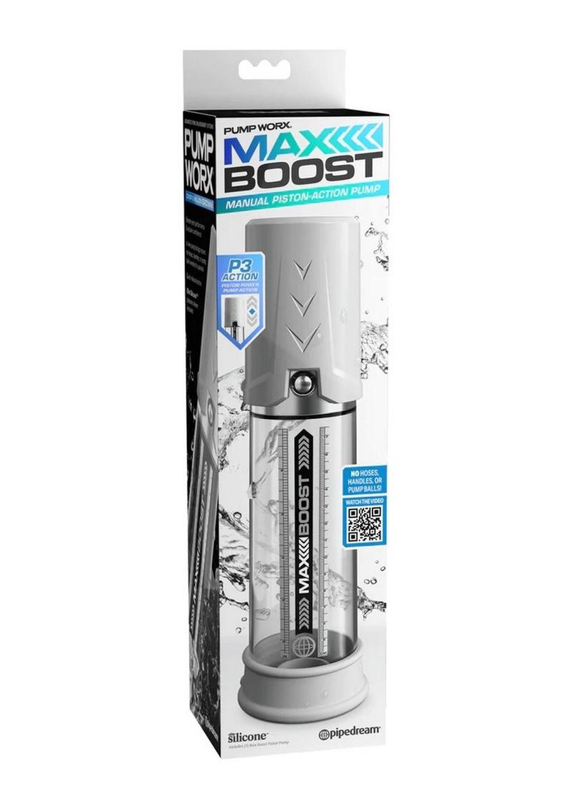 Load image into Gallery viewer, Pump Worx Max Boost Penis Pump - Clear/White
