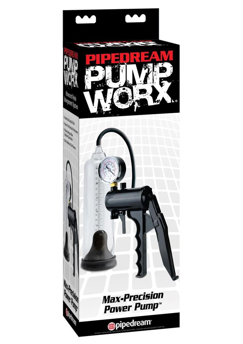 Load image into Gallery viewer, Pump Worx Max Precision Power Penis Pump - Black/Clear
