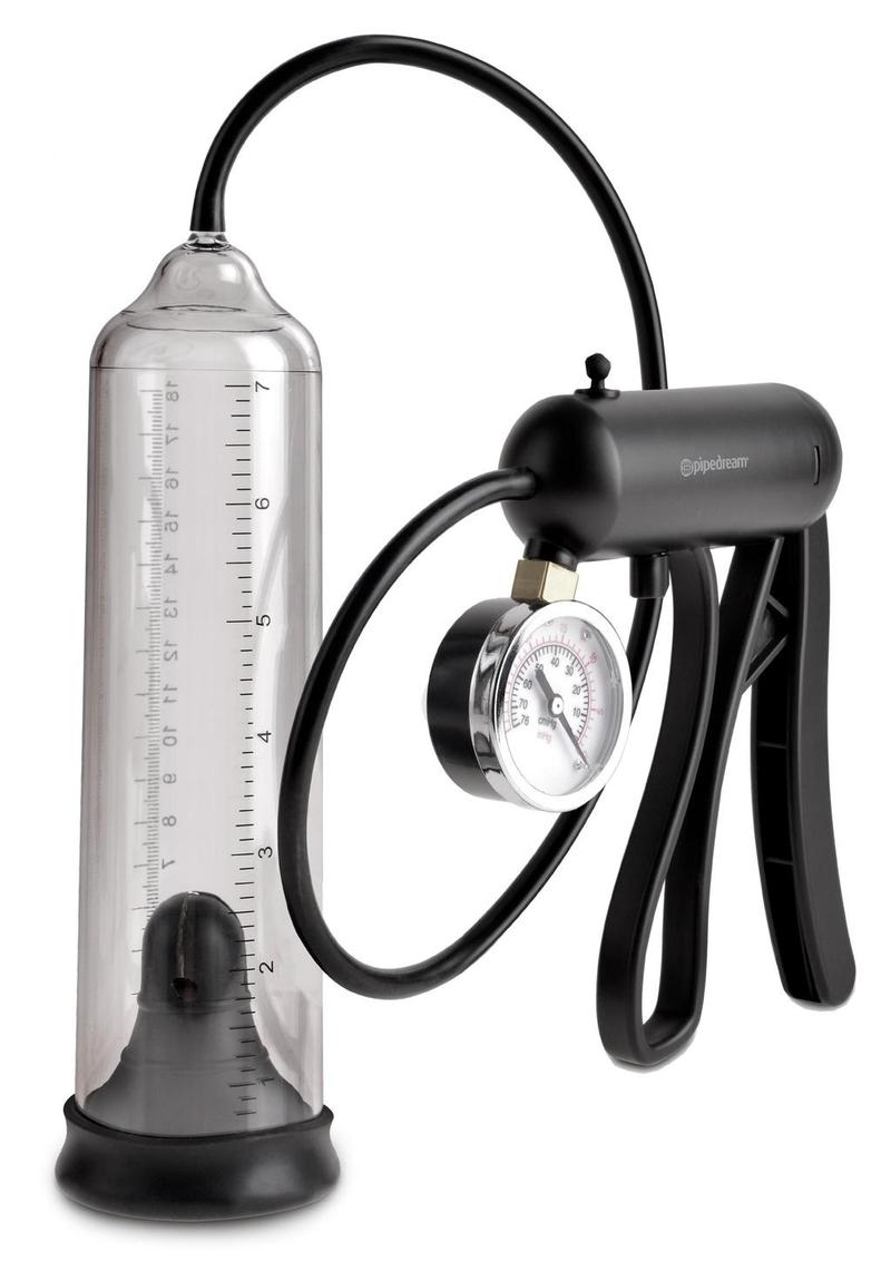Load image into Gallery viewer, Pump Worx Pro-Gauge Power Penis Pump - Black/Clear
