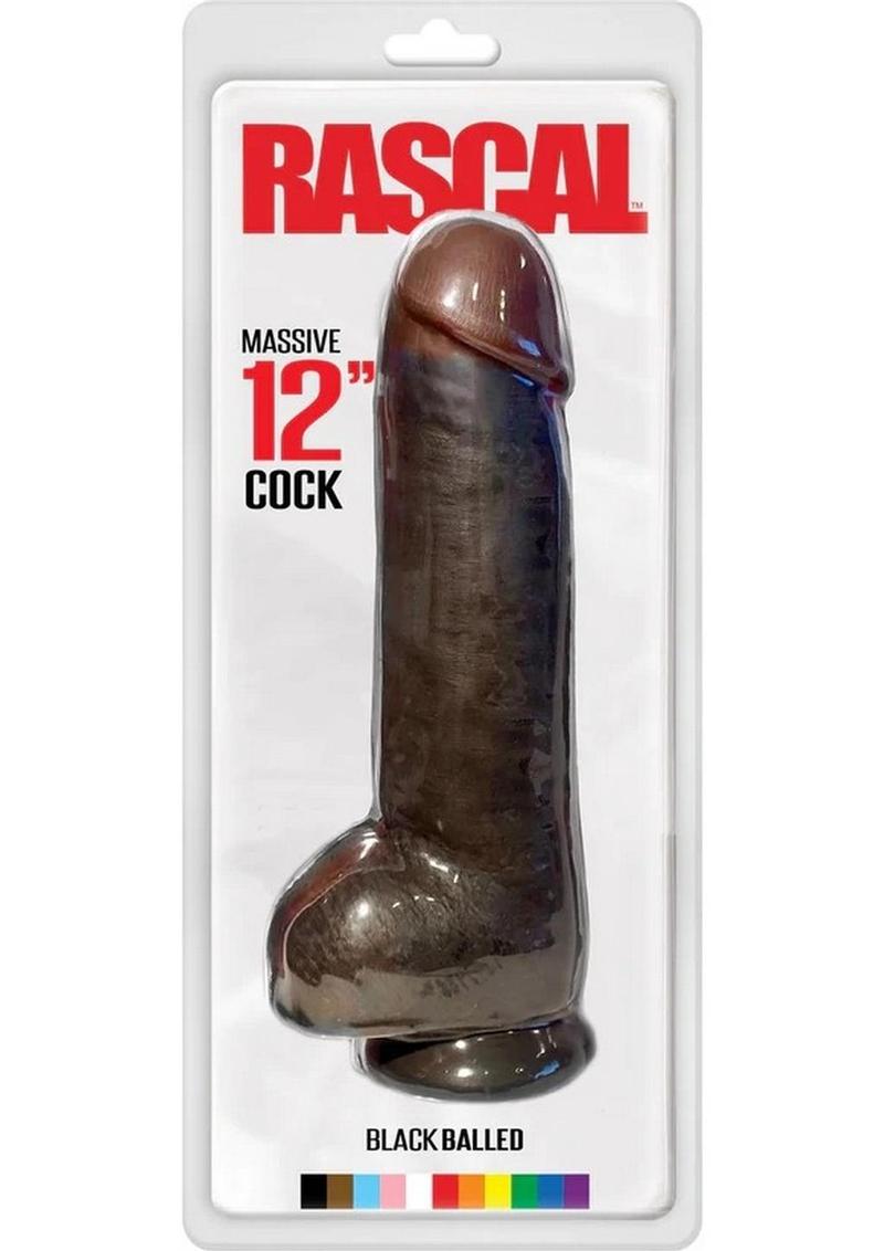 Load image into Gallery viewer, Rascal Chi Chi Larue's Black Balled Massive Cock Waterproof - Chocolate - 12in
