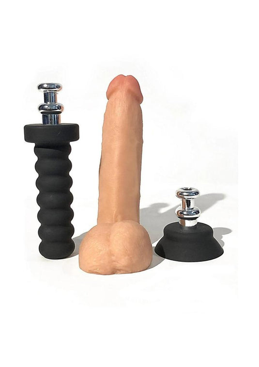 Rascal Jocks Johnny Silicone Dildo with Handle Or Suction Cup Base - Vanilla - 8in