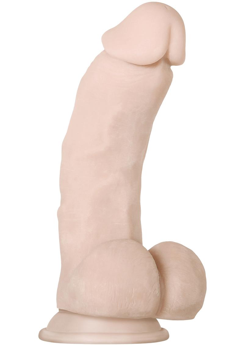 Load image into Gallery viewer, Real Supple Girthy Poseable Dildo with Balls - Flesh/Vanilla - 8.5in
