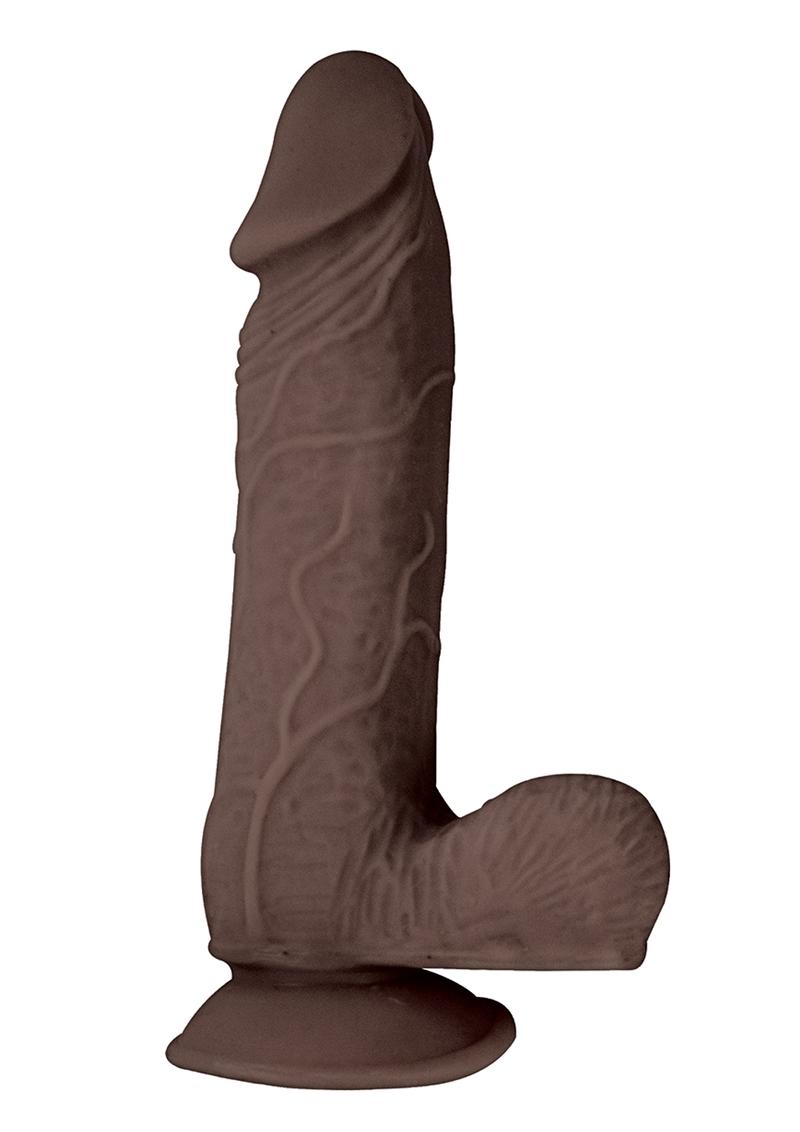 Load image into Gallery viewer, Realcocks Dual Layered #2 Bendable Dildo - Chocolate - 7in
