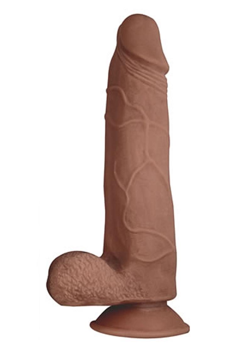 Load image into Gallery viewer, Realcocks Dual Layered #4 Bendable Thick Dildo - Brown/Caramel - 8in
