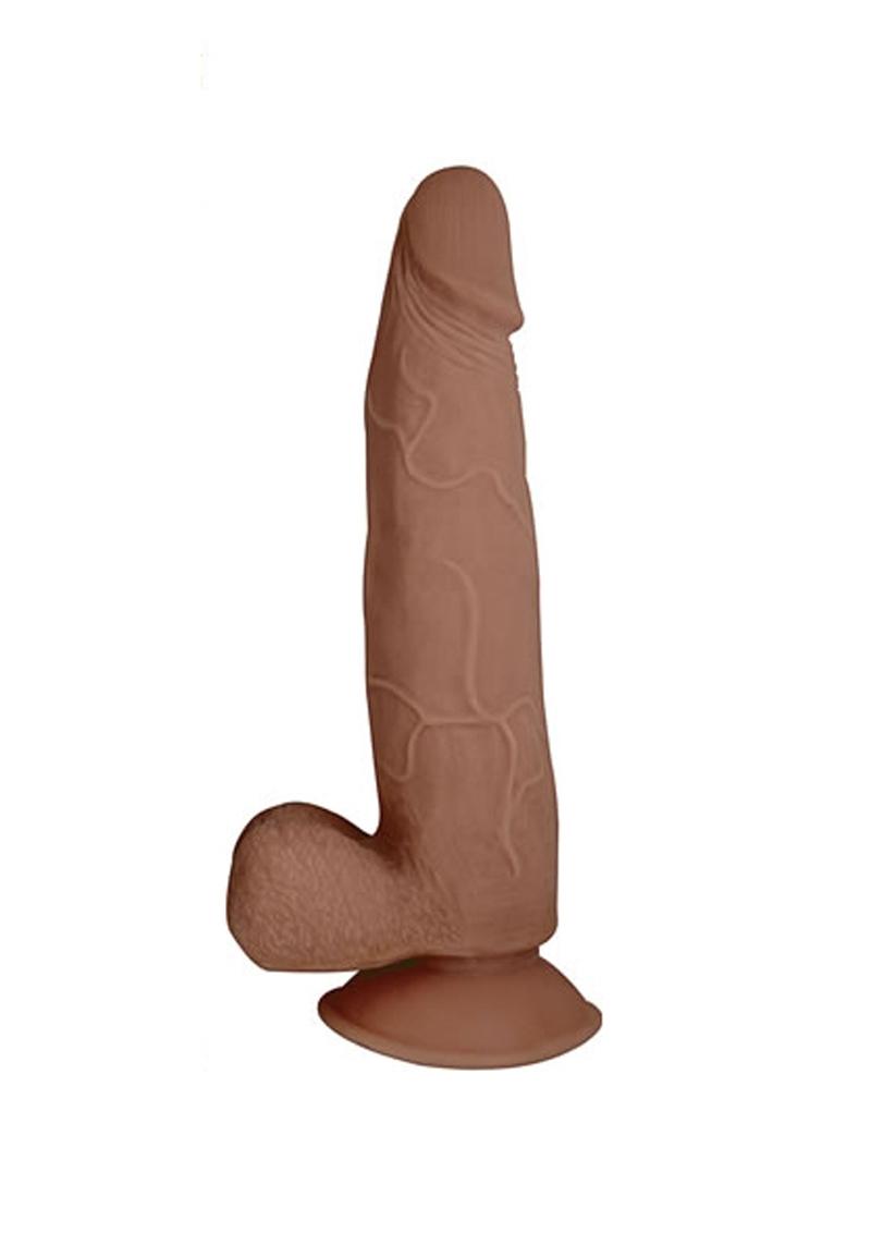 Load image into Gallery viewer, Realcocks Dual Layered #5 Bendable Dildo Thin Tip - Brown/Caramel - 8in
