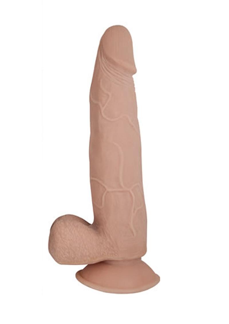 Load image into Gallery viewer, Realcocks Dual Layered #5 Bendable Dildo Thin Tip - Flesh/Vanilla - 8in
