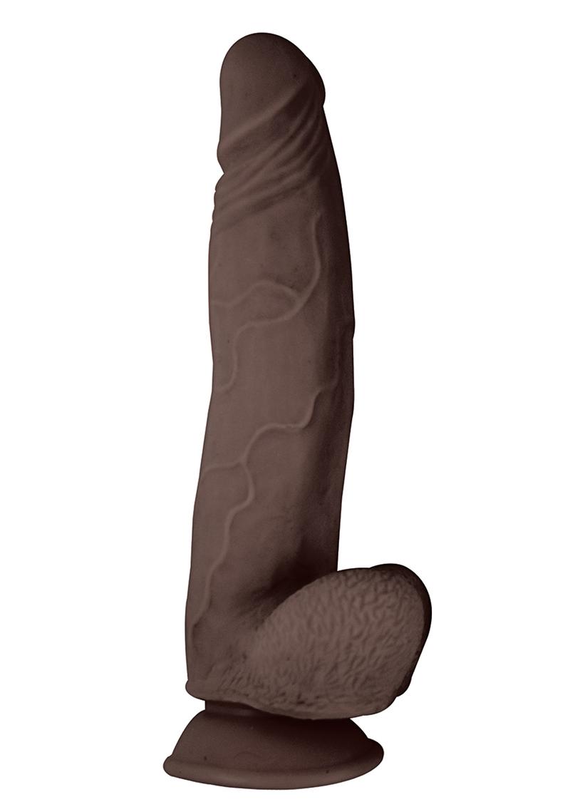 Load image into Gallery viewer, Realcocks Dual Layered #6 Bendable Dildo Curved - Brown/Chocolate - 8in
