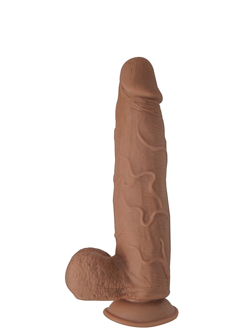 Load image into Gallery viewer, Realcocks Dual Layered #9 Bendable Thick Dildo - Caramel - 9in
