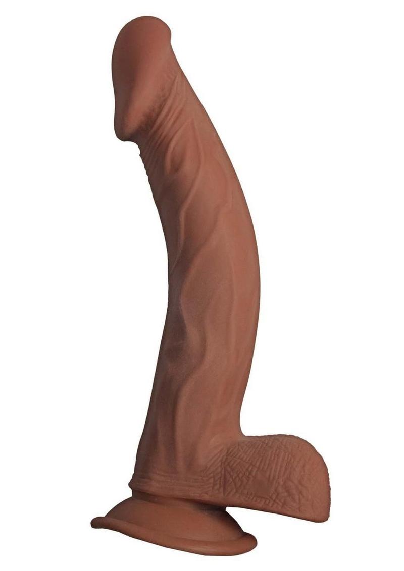 Load image into Gallery viewer, Realcocks Dual Layered Bendable Dildo - Chocolate - 9in
