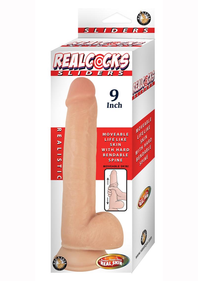 Load image into Gallery viewer, Realcocks Sliders Dildo with Balls - Vanilla - 9in
