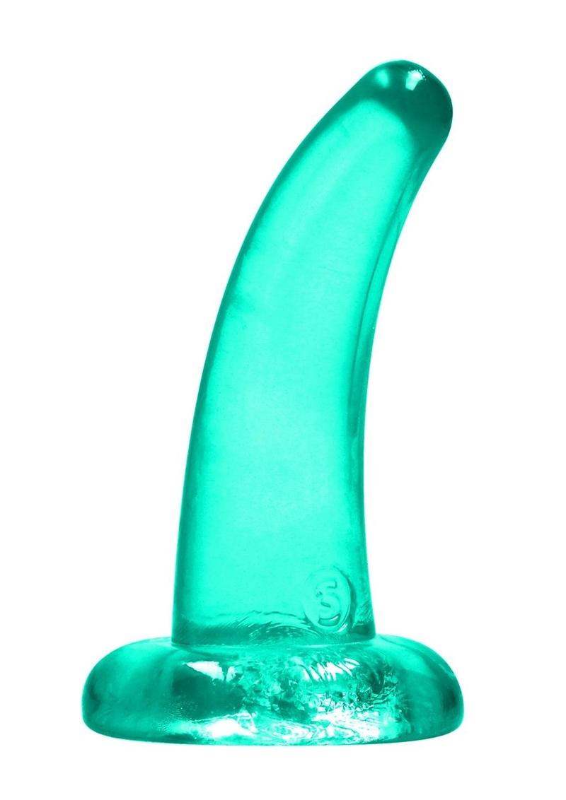Load image into Gallery viewer, Realrock Crystal Clear Dildo with Suction Cup - Clear/Green - 4.5in
