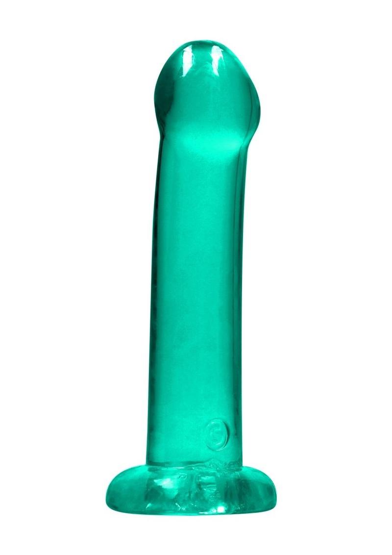Load image into Gallery viewer, Realrock Crystal Clear Dildo with Suction Cup - Clear/Green - 6.7in
