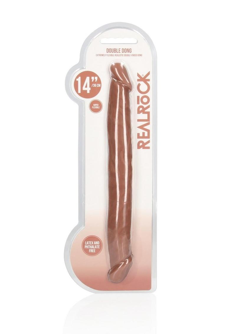 Load image into Gallery viewer, Realrock Skin Realistic Double Dildo - Caramel - 14in
