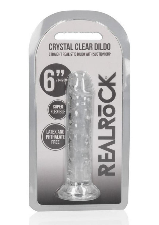 Realrock Skin Realistic Striaght Dildo Without Balls - Clear - 6in