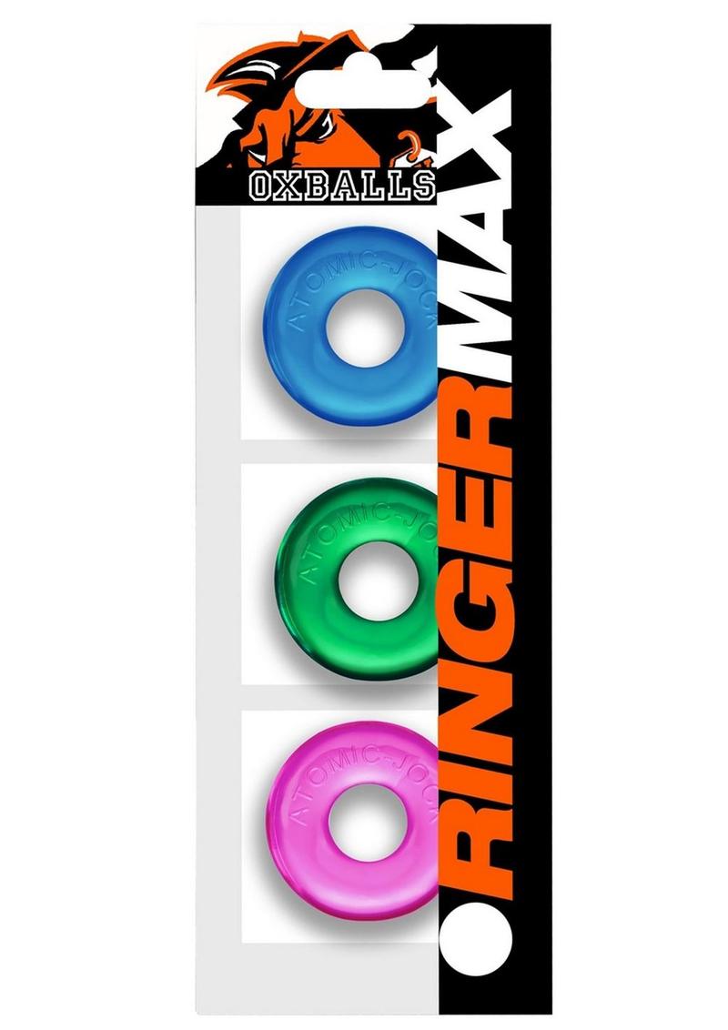 Load image into Gallery viewer, Ringer Max Cock Ring (3 Pack) - Neon Assorted - Assorted Colors
