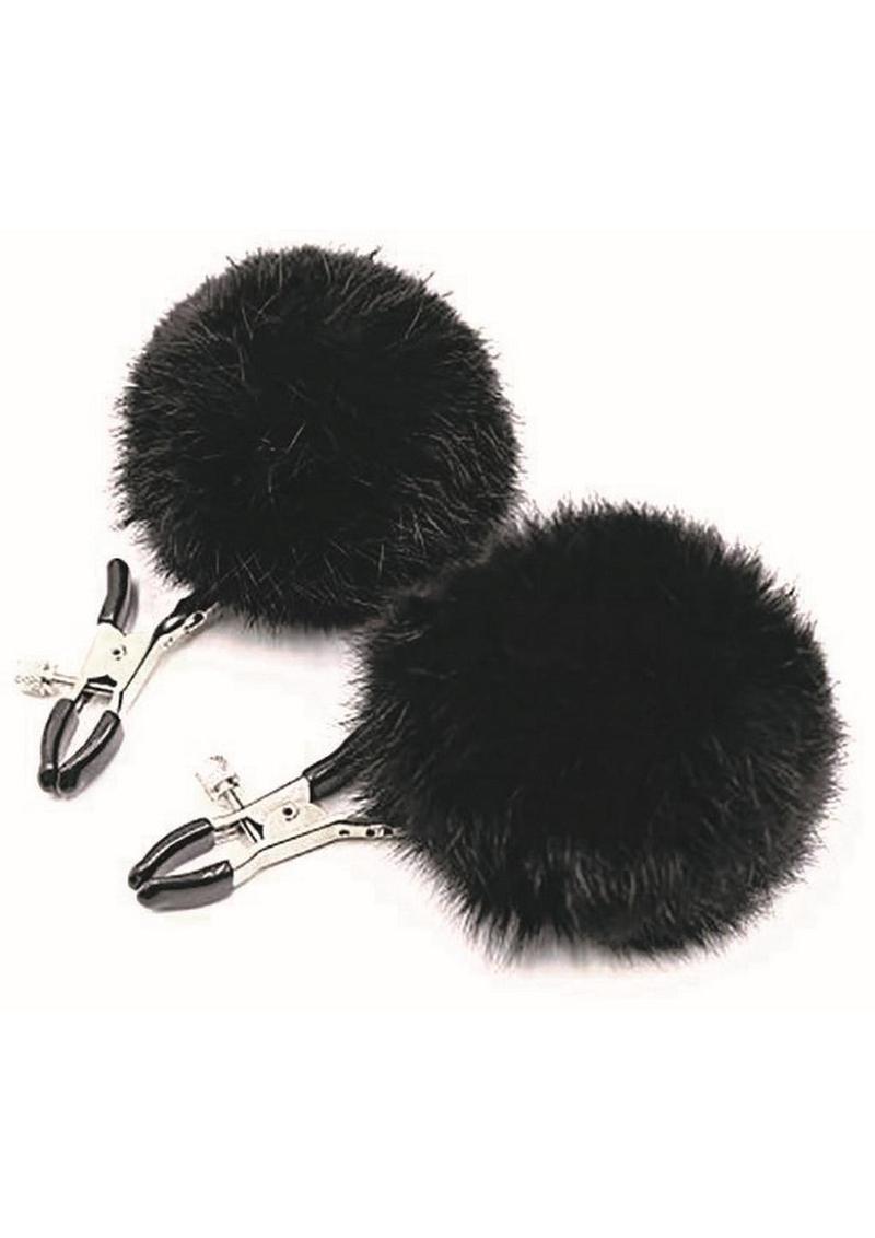 Load image into Gallery viewer, Sexy AF Nipple Clamps Puff Balls - Black
