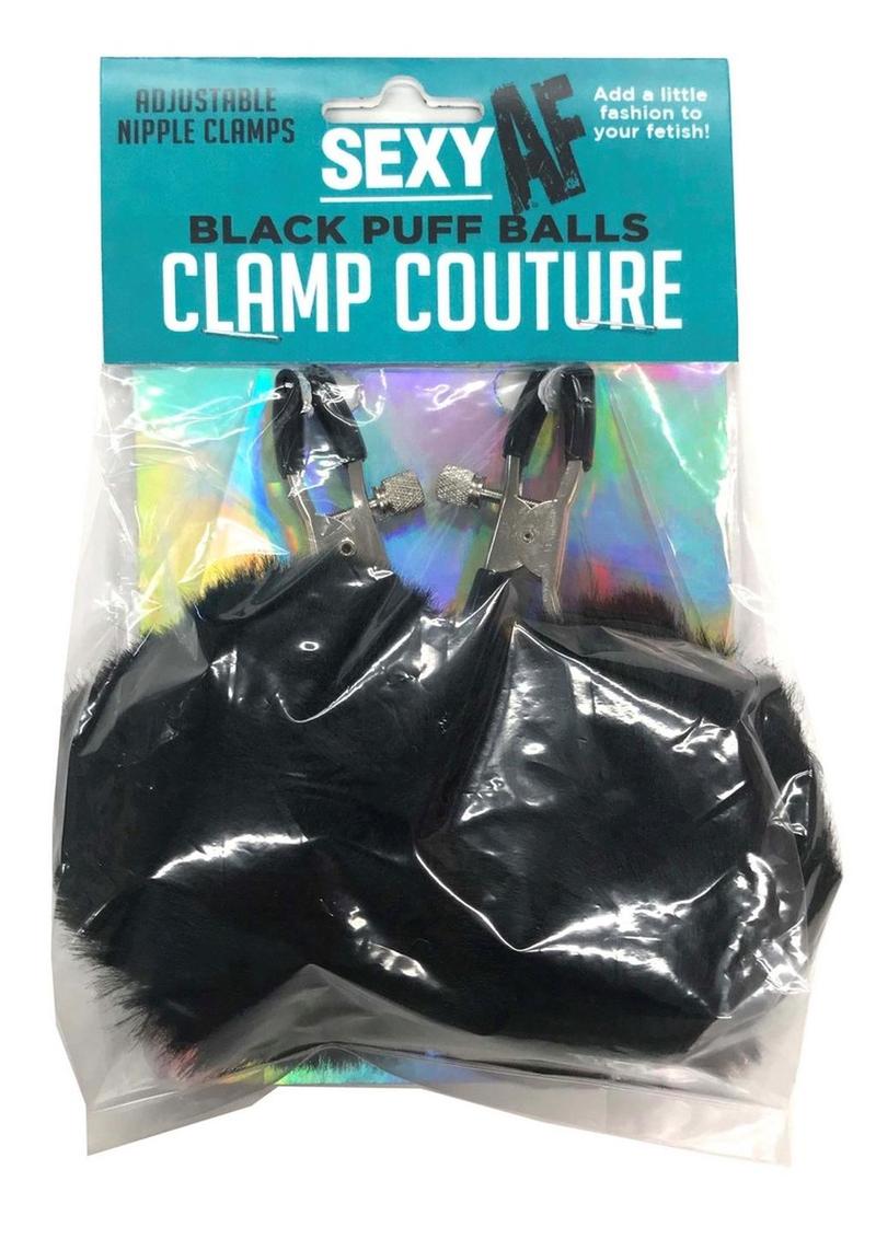 Load image into Gallery viewer, Sexy AF Nipple Clamps Puff Balls - Black
