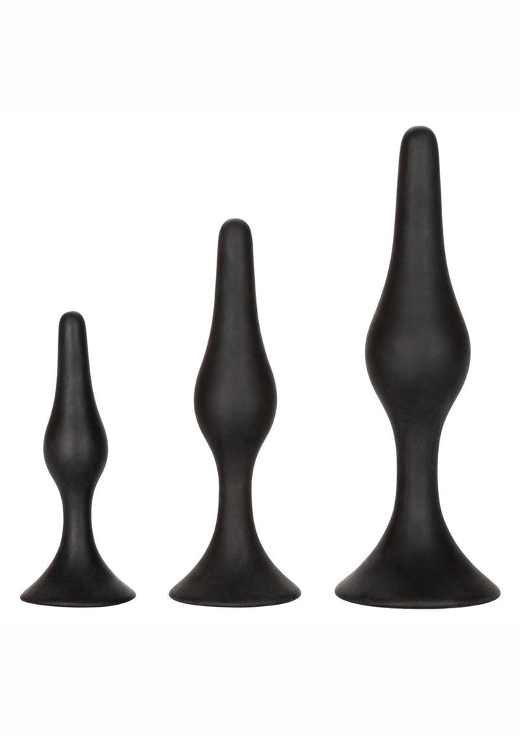 Silicone Anal Starter Kit - Black - 3 Per Set