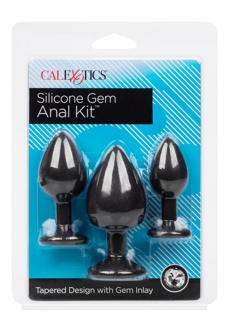 Load image into Gallery viewer, Silicone Gem Anal Kit Silicone Waterproof - Black
