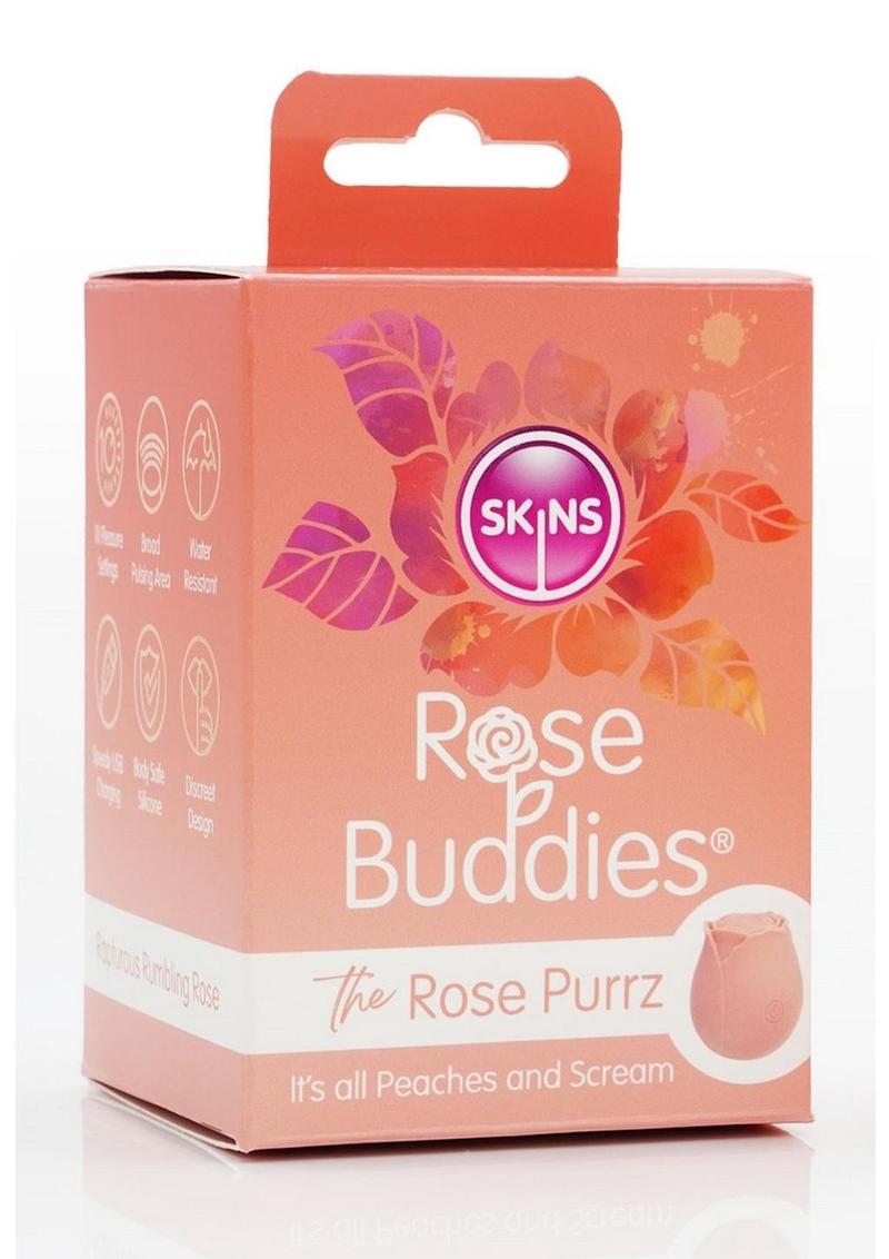 Load image into Gallery viewer, Skins Rose Buddies Rose Purrz Rechargeable Silicone Clitoral Vibrator - Beige
