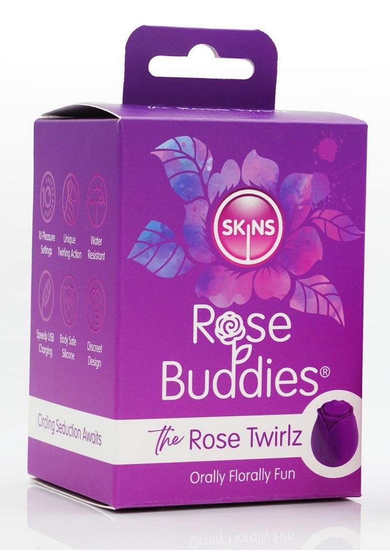 Load image into Gallery viewer, Skins Rose Buddies Rose Twirtz Rechargeable Silicone Clitoral Vibrator - Purple
