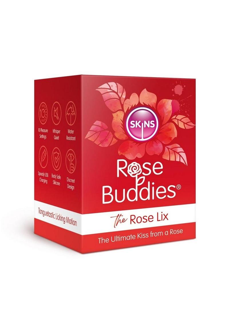 Load image into Gallery viewer, Skins Rose Buddies The Rose Lix Tongue Rechargeable Silicone Clitoral Stimulator - Red
