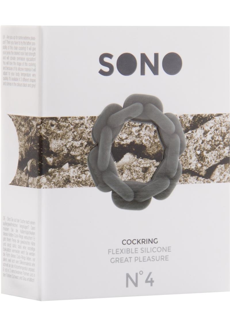 Load image into Gallery viewer, Sono No 4 Silicone Cock Ring - Black/Grey
