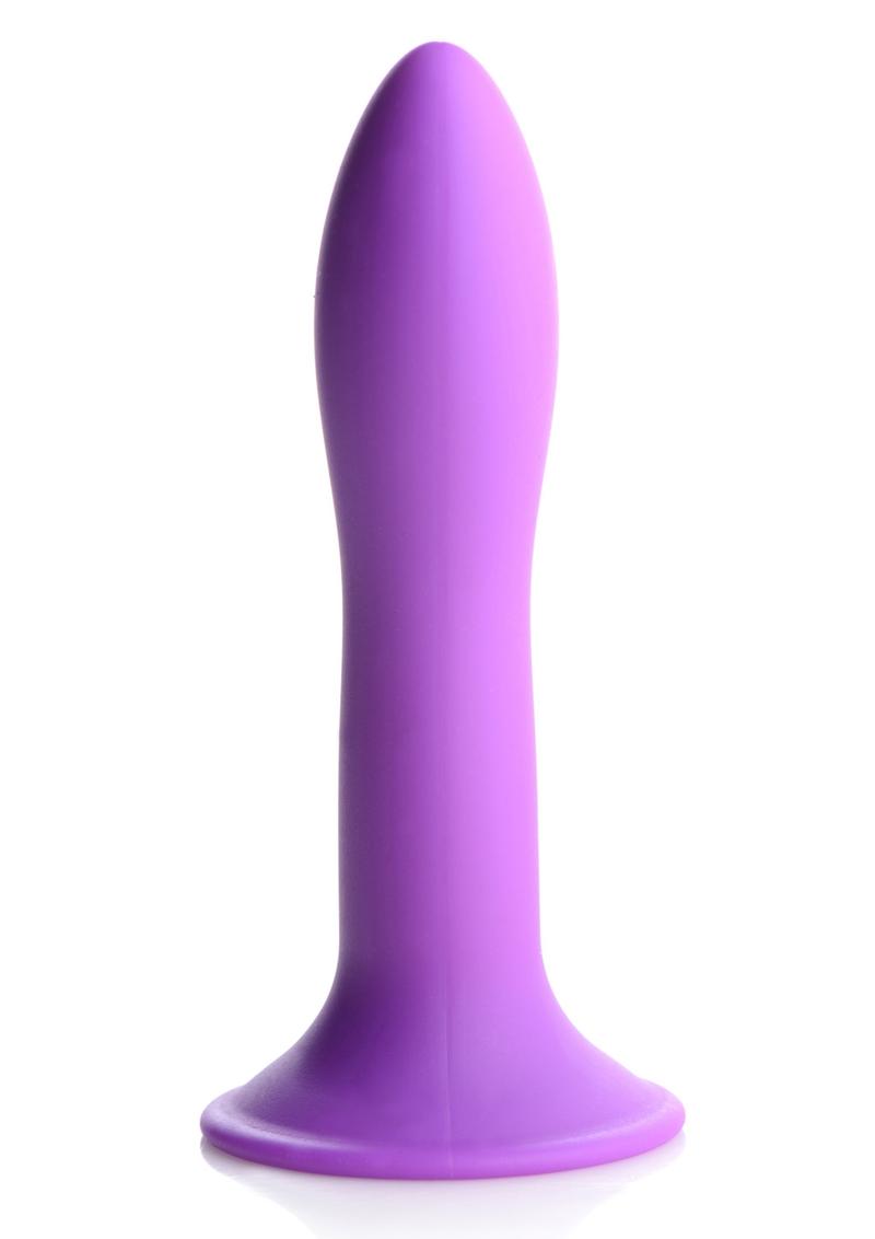 Load image into Gallery viewer, Squeeze-It Squeezable Slender Silicone Dildo - Purple - 5.3in
