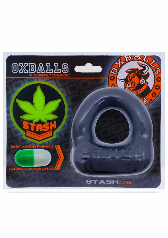 Stash Cock Ring with Aluminum Capsule Insert - Black