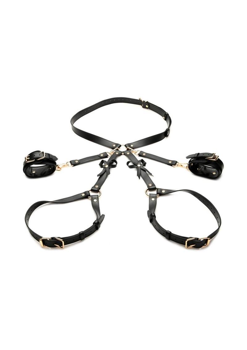 Load image into Gallery viewer, Strict Bondage Harness with Bows - Black - Large/Medium
