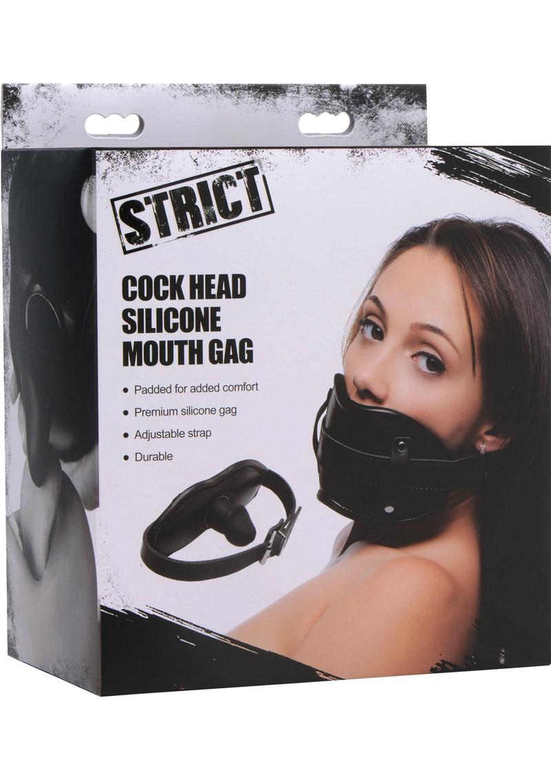 Load image into Gallery viewer, Strict Cock Head Silicone Mouth Gag - Black
