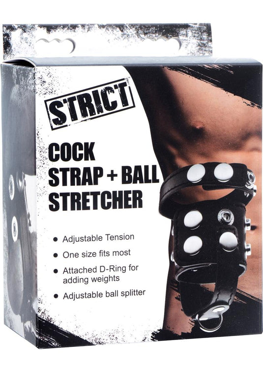 Strict Cock Strap and Ball Stretcher - Black