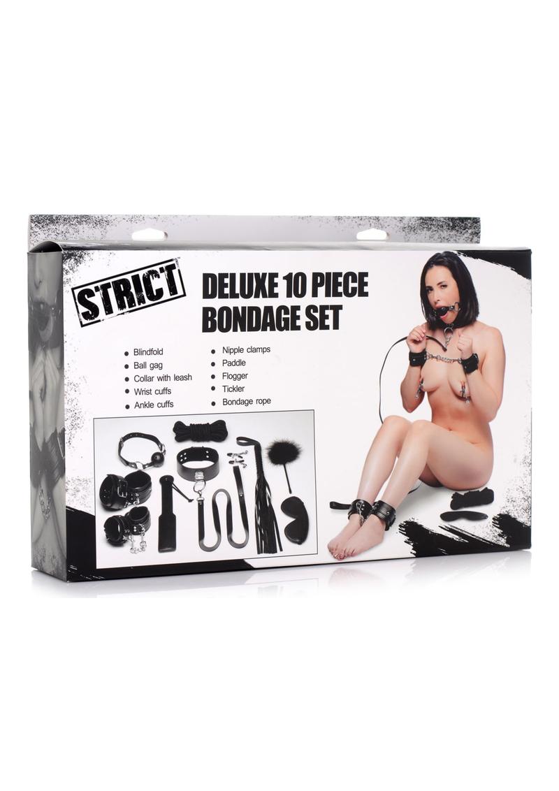 Load image into Gallery viewer, Strict Deluxe 10 Piece Bondage - Black - Set
