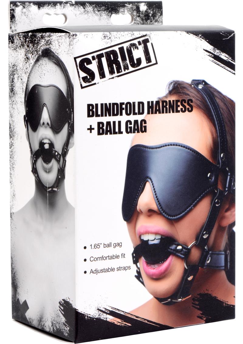 Load image into Gallery viewer, Strict Eye Mask Harness with Ball Gag - Black
