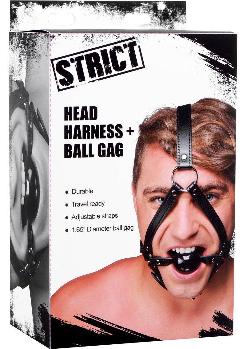 Load image into Gallery viewer, Strict Head Harness with Ball Gag - Black - 1.5in
