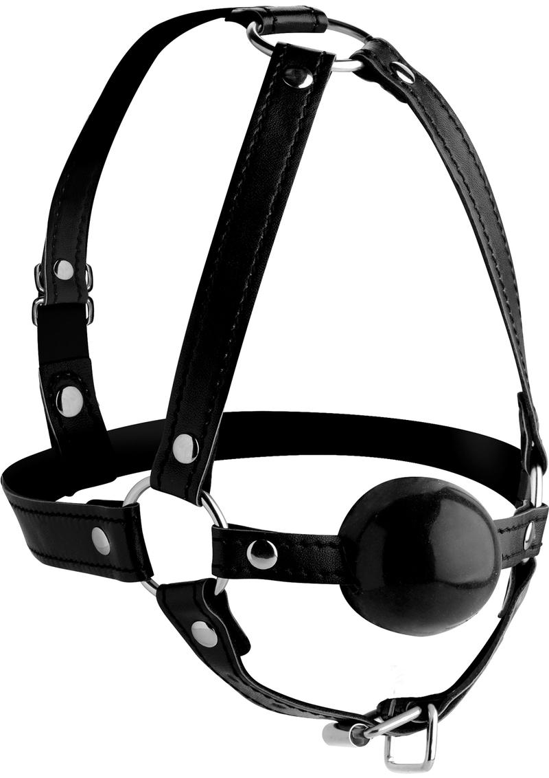 Load image into Gallery viewer, Strict Head Harness with Ball Gag - Black - 1.5in
