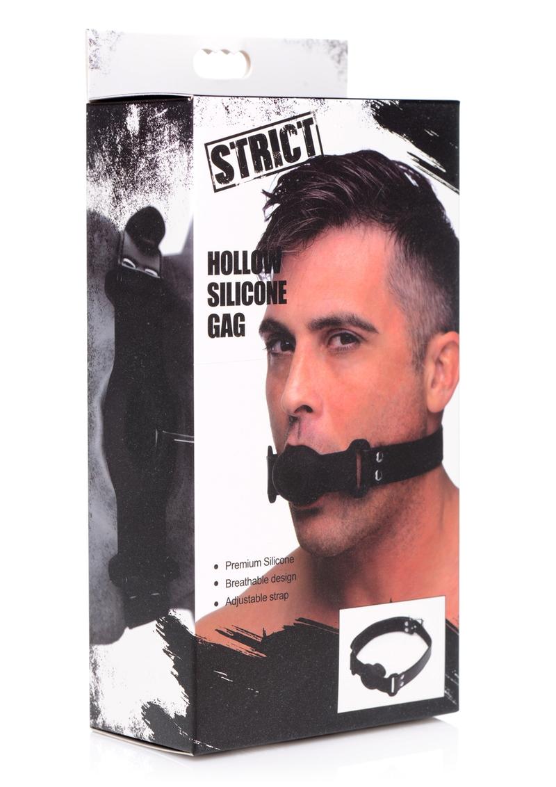 Load image into Gallery viewer, Strict Hollow Silicone Gag - Black
