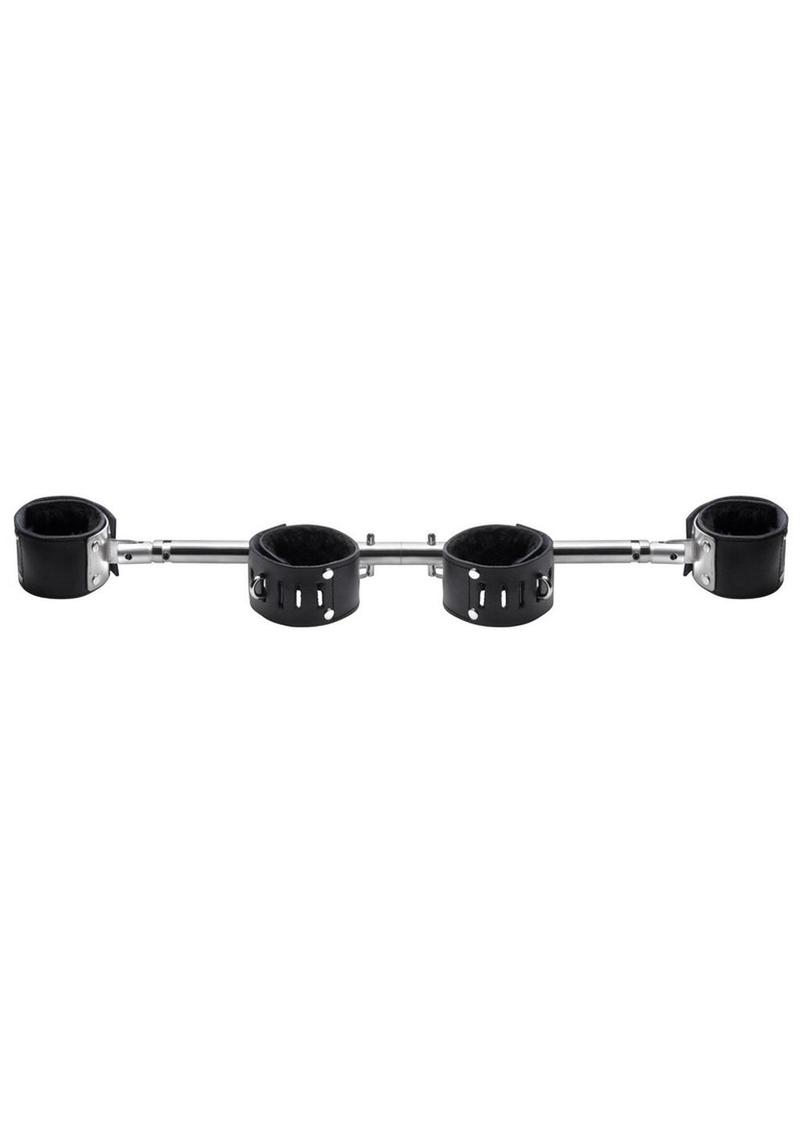 Load image into Gallery viewer, Strict Leather Adjustable Swiveling Spreader Bar with Leather Cuffs
