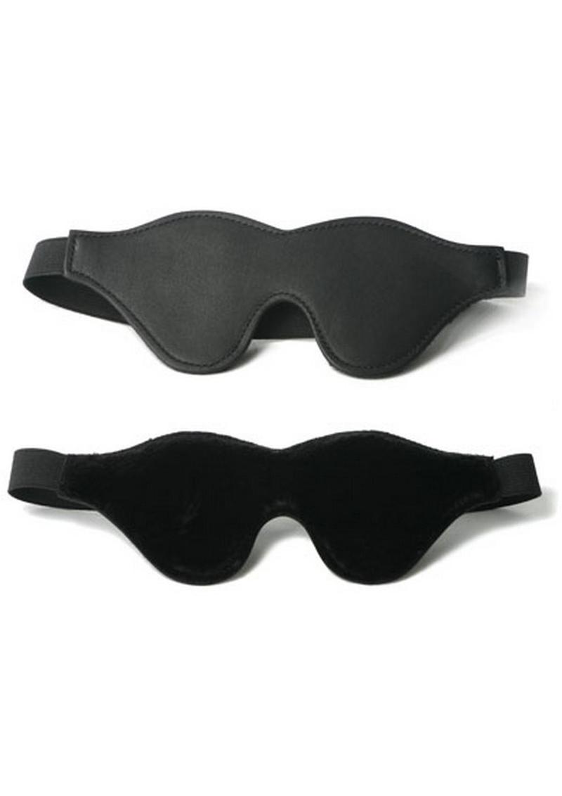 Load image into Gallery viewer, Strict Leather Black Fleece Lined Blindfold - Black
