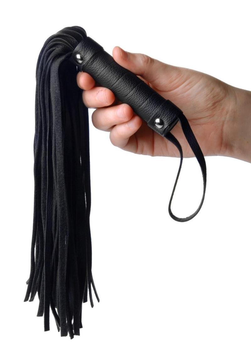 Load image into Gallery viewer, Strict Leather Pleather Pleasure Mini Flogger - Black
