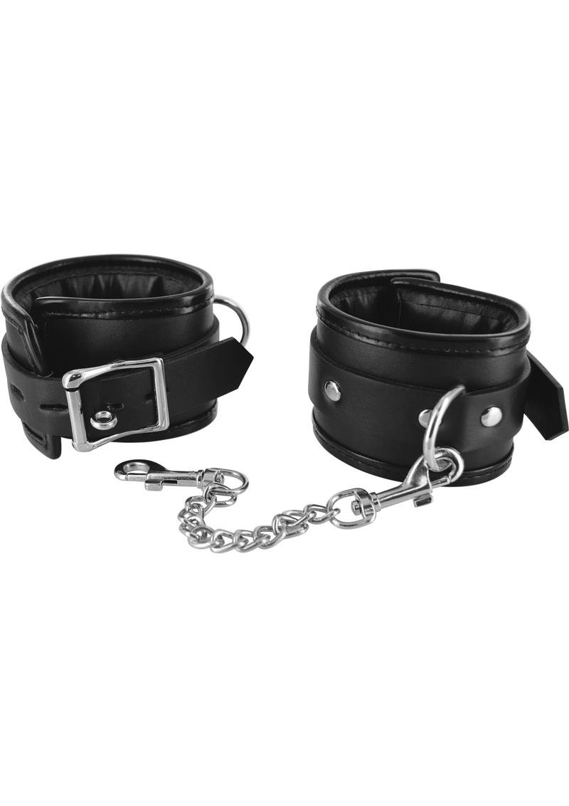 Load image into Gallery viewer, Strict Locking Padded Wrist Cuffs - Black
