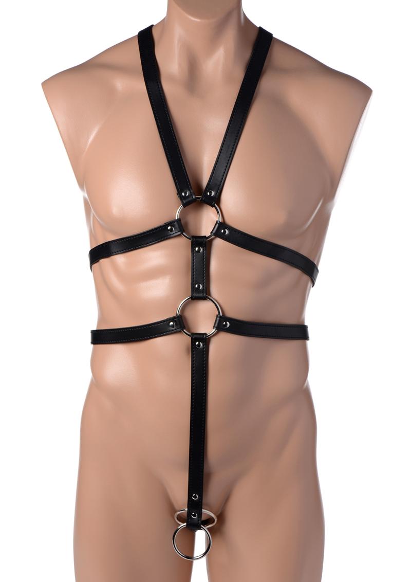 Load image into Gallery viewer, Strict Male Body Harness - Black - One Size
