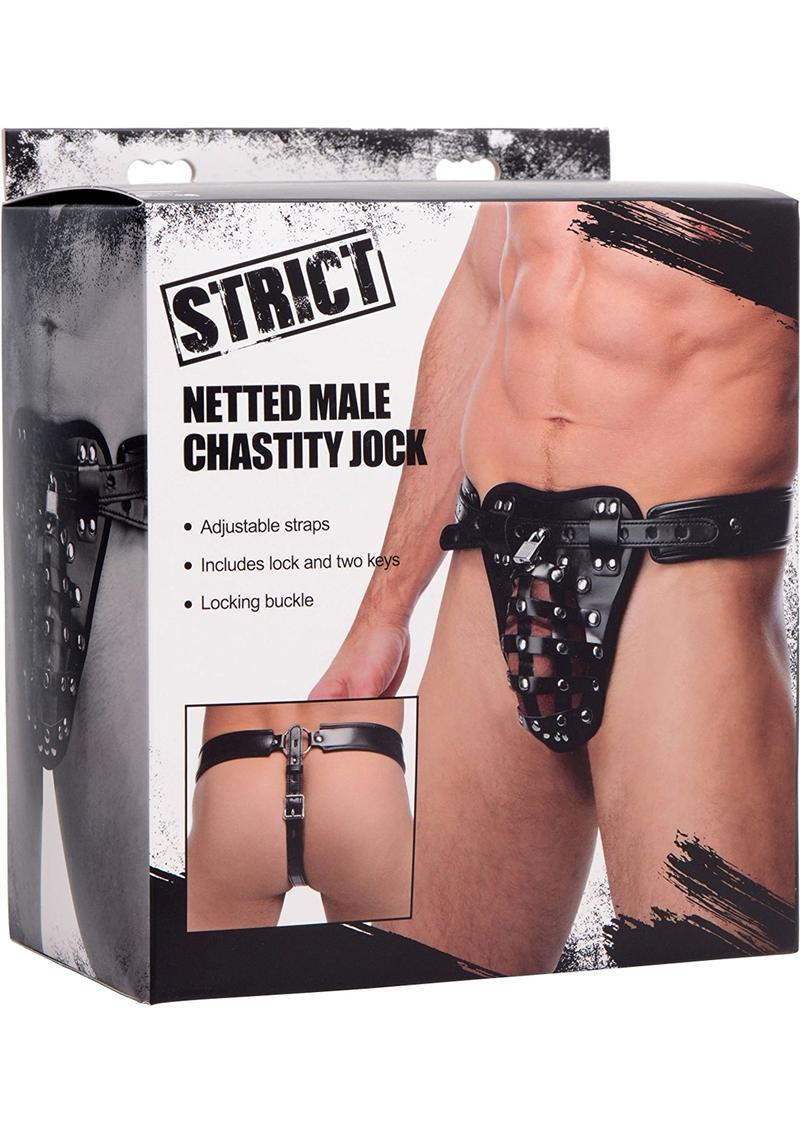 Load image into Gallery viewer, Strict Safety Net Male Chastity Belt - Black/Metal
