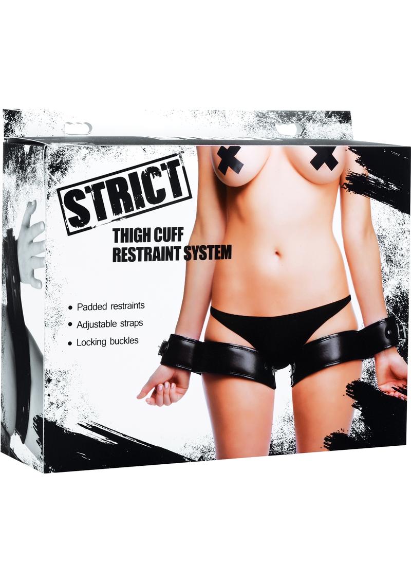 Load image into Gallery viewer, Strict Thigh Cuff Restraint System - Black
