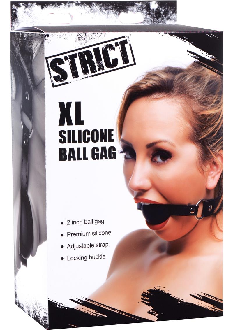 Load image into Gallery viewer, Strict XL Silicone Gag Ball - Black - XLarge - 2in
