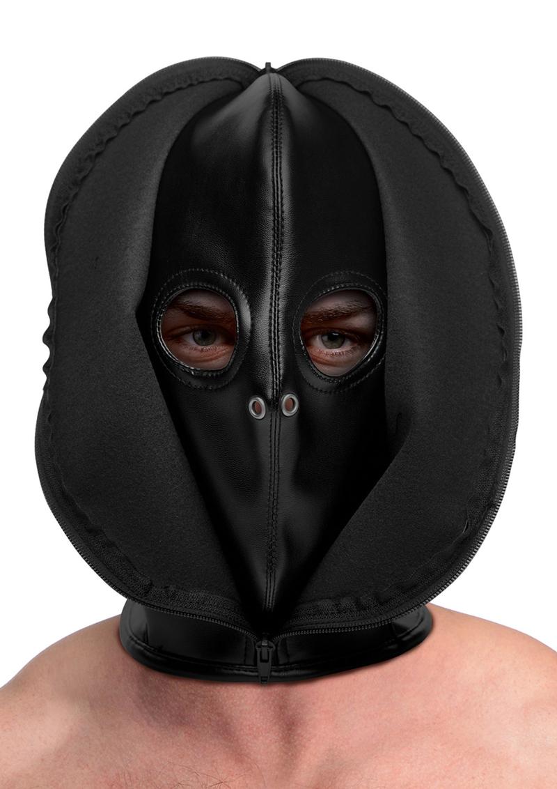 Load image into Gallery viewer, Strict Zip Front Bondage Hood - Black
